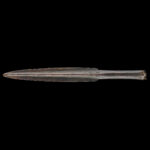 ANCIENT EGYPTIAN BRONZE SPEAR HEAD, INSCRIBED WITH HIEROGLYPHS, 992-990 B.C.