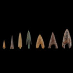 A COLLECTION OF 7 ANCIENT EGYPTIAN ARROWHEADS FROM NAQADA II TILL 1000 B.C.