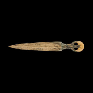 LARGE BRONZE DAGGER WITH IVORY AND GILT ROSETTES, EGYPTIAN, CA, 1786-1590 B.C