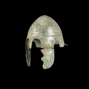 Chalcidian tinned bronze helmet, Greek, 500-300 B.C.