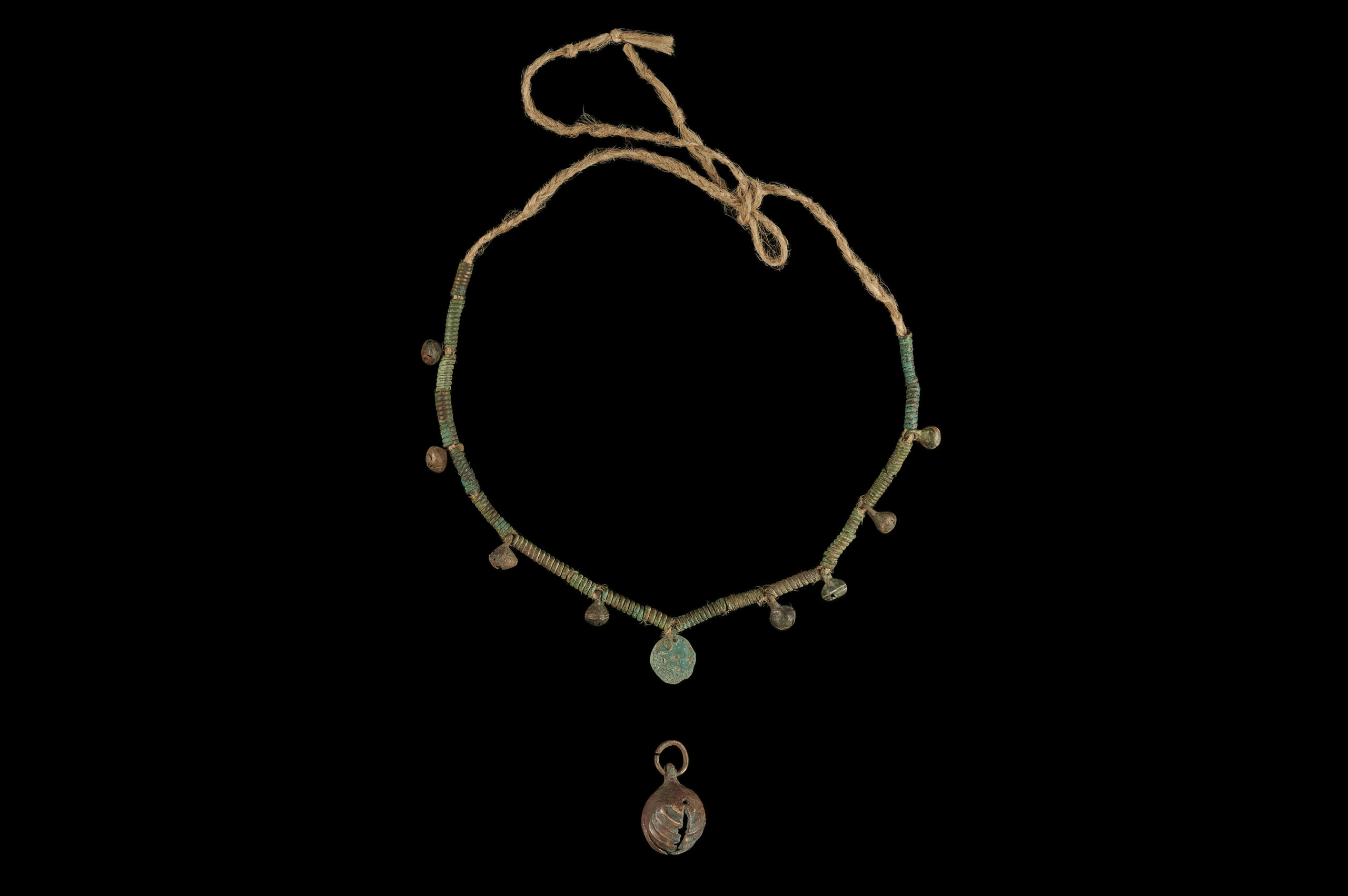 VIKING BRONZE NECKLACE WITH PENDANT AND BELL